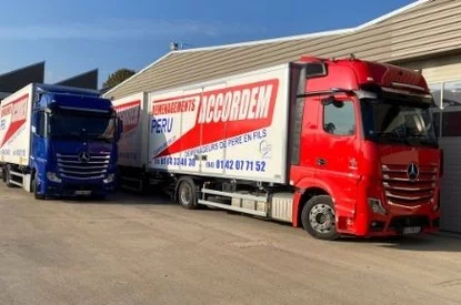 camions de déménagement vers les DROM pour Acordem  